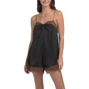 FREE PEOPLE Black First Date Romper